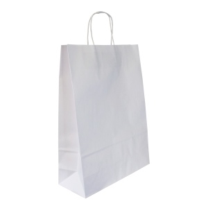 Sac papier blanc anses torsadées 320 × 420 × 110 mm