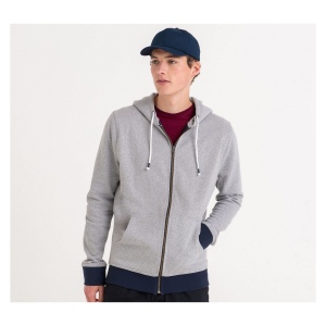 Sweat capuche zippé en coton régénéré, vue 4