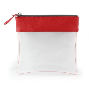 Trousse zippée transparente 185 x 180 x 20 mm en PU, vue 3