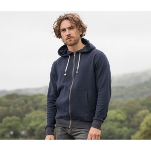 Sweat capuche zippé en coton régénéré, vue 2