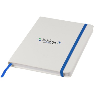 Carnet de notes blanc A5 avec élastique de couleur, vue 5