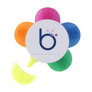 Marqueur en forme de fleur avec 5 couleurs fluorescentes différentes, vue 2