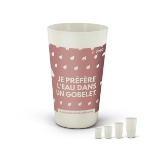Gobelet reutilisable en biocomposite 60 cl ras bord