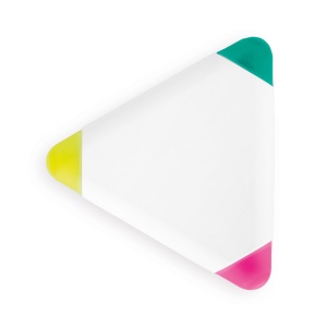 Surligneur en PP en forme de triangle avec 3 couleurs, vue 2