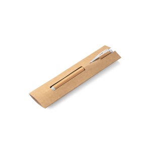 Stylo en bambou avec mécanisme twist et clip en métal, vue 2