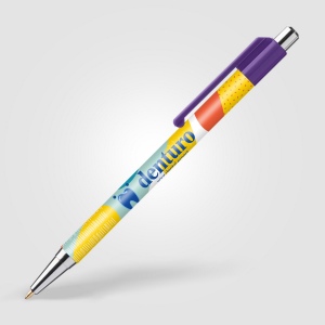 Stylo chrome avec embout coloré 150 × 10 × 10 mm, vue 6