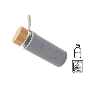 Bouteille en verre double paroi 400 ml, housse néoprène Baladéo