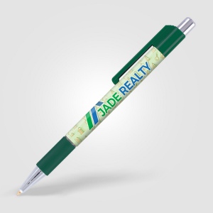 Stylo chrome avec grip coloré 10 × 150 × 10 mm, vue 5