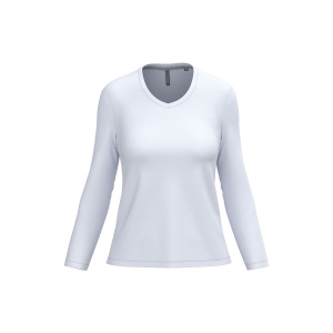 T-shirt col V manches longues femme, vue 2
