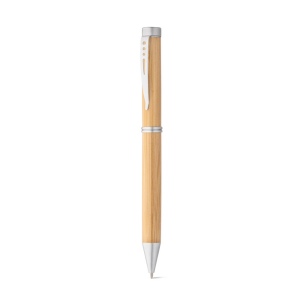 Stylo en bambou avec mécanisme twist et clip en métal, vue 3