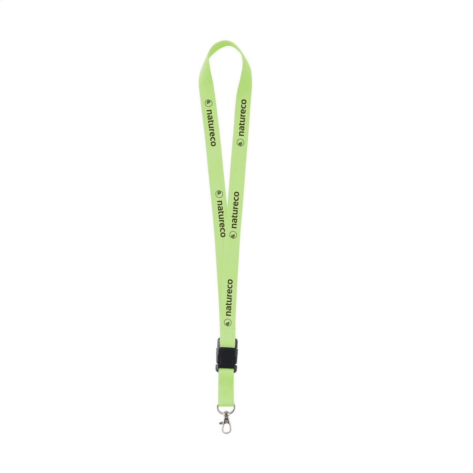 Tour de cou en polyester solide avec mousqueton en métal 53 × 2 mm