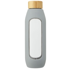 Bouteille de 600 ml en verre borosilicate avec grip en silicone