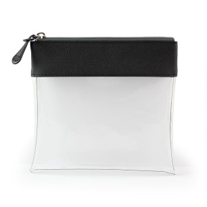 Trousse zippée transparente 185 x 180 x 20 mm en PU, vue 2