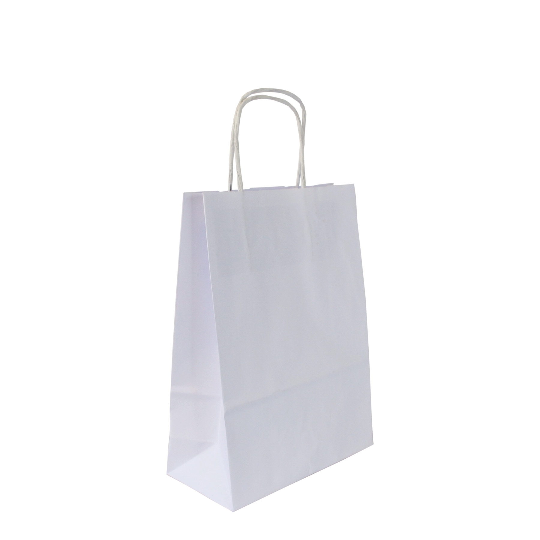 Sac papier blanc anses torsadées 180 × 240 × 80 mm