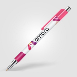 Stylo chrome avec embout coloré 150 × 10 × 10 mm, vue 2