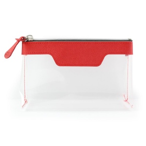 Trousse zippée transparente 185 x 120 x 60 mm en PU, vue 3