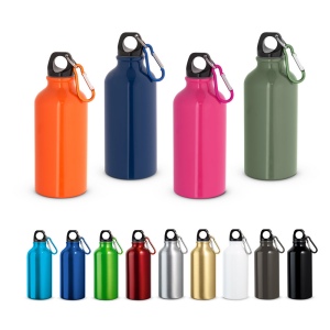 Bouteille de sport 400mL en aluminium avec mousqueton