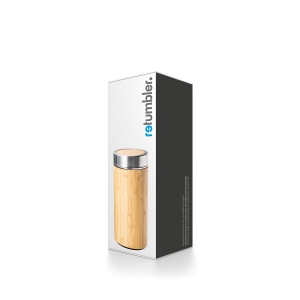 Bouteille Isotherme en Acier inoxidable et Bambou avec Filtre à thé 215 × 78 × 78 mm, vue 5