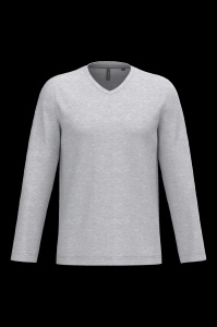 T-shirt col V manches longues homme, vue 2