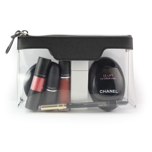 Trousse zippée transparente 185 x 120 x 60 mm en PU, vue 2