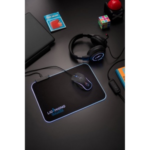 Tapis de souris gaming avec lumières LED RGB en polyester 250 × 4 × 350 mm, vue 3