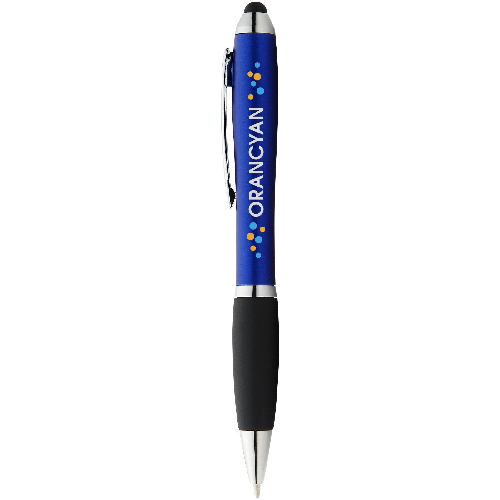 Stylo stylet coloré avec grip noir (encre bleue) 11 × 137 × 11 mm