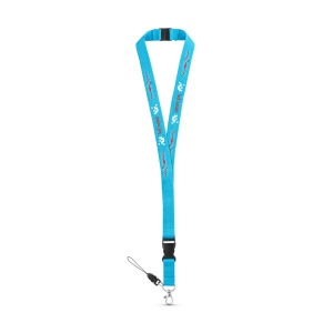 Tour de cou en polyester avec mousqueton en métal 20 × 510 mm, vue 2