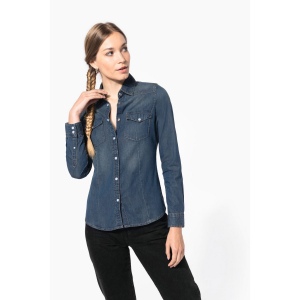 Chemise denim manches longues femme