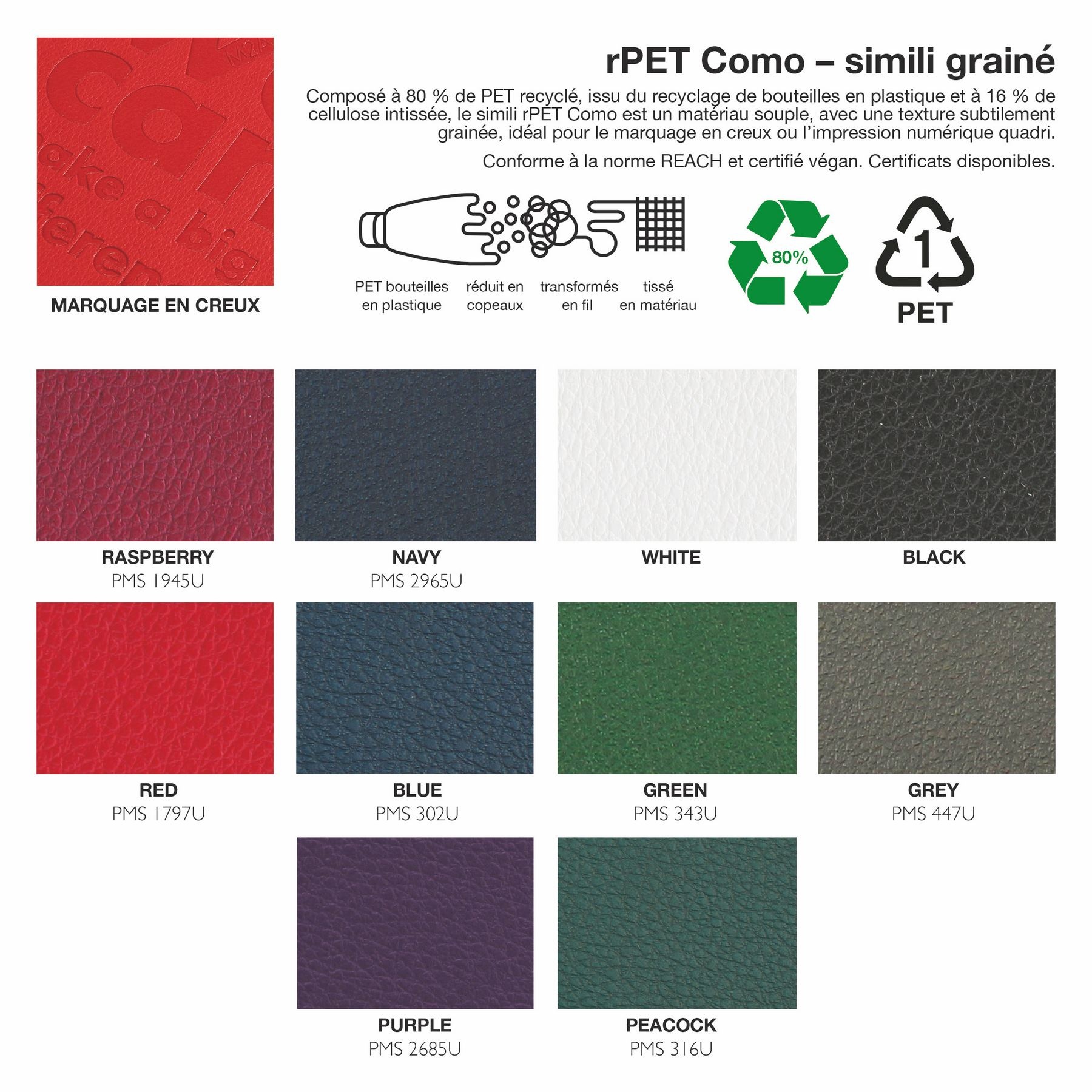 Tapis de souris flexible en rPET 199 × 249 × 2 mm