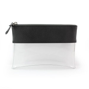 Trousse zippée transparente 225 x 160 x 20 mm en PU, vue 2