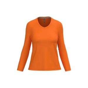 T-shirt col V manches longues femme, vue 8