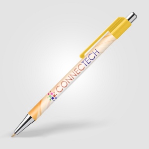 Stylo chrome avec embout coloré 150 × 10 × 10 mm, vue 3