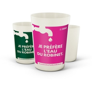 Gobelet reutilisable en biocomposite 22 cl ras bord
