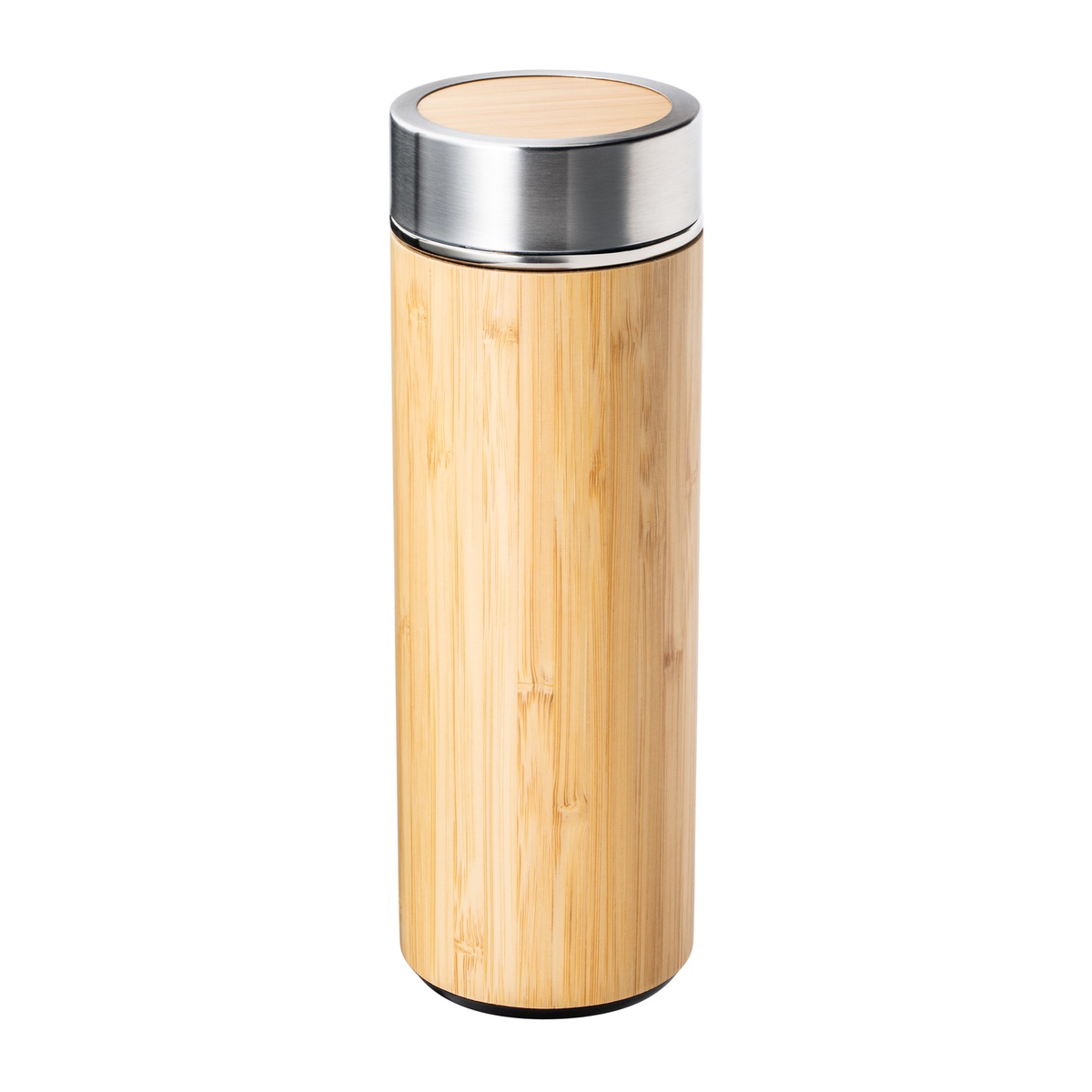Bouteille Isotherme en Acier inoxidable et Bambou avec Filtre à thé 215 × 78 × 78 mm