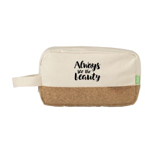 Trousse de toilette en matériaux naturels toile organique et liège 14 × 8 × 24 mm, vue 3