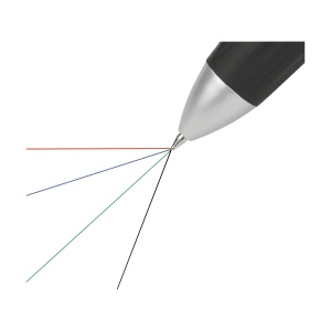 Stylo 4 couleurs avec embout antidérapant en caoutchouc, vue 3