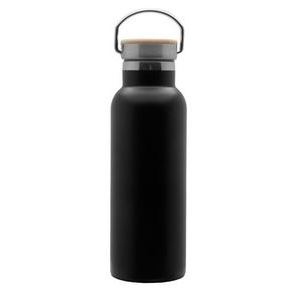 Bouteille isotherme noire, bouchon bambou, 500 ml Baladéo, vue 2