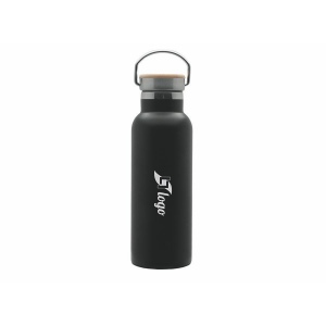 Bouteille isotherme noire, bouchon bambou, 500 ml Baladéo, vue 3
