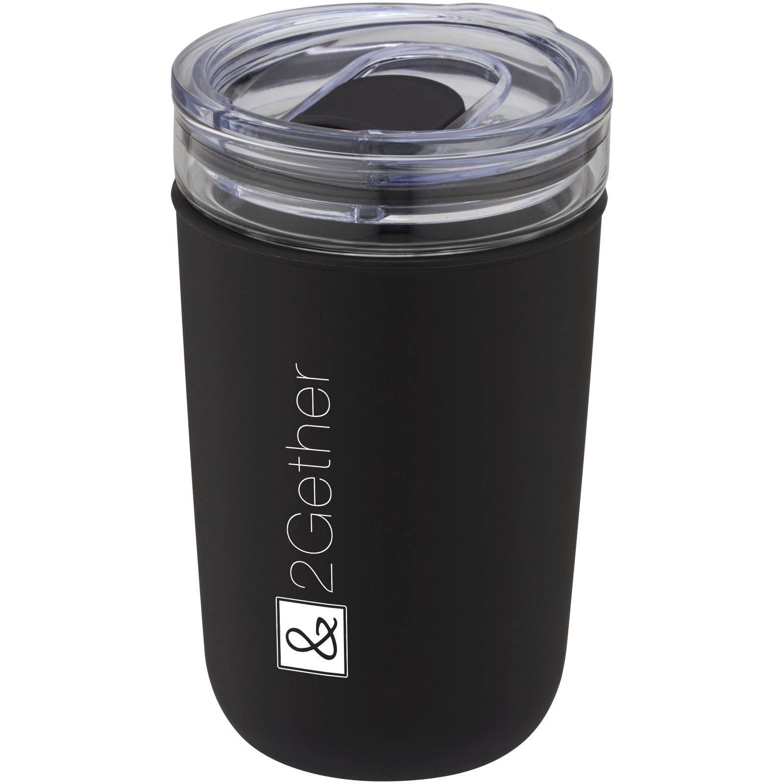 Gobelet en verre de 420 ml avec paroi extérieure en plastique