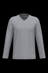 T-shirt col V manches longues homme, vue 7