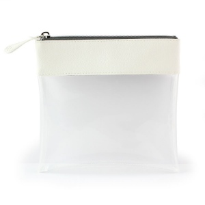 Trousse zippée transparente 185 x 180 x 20 mm en PU, vue 4