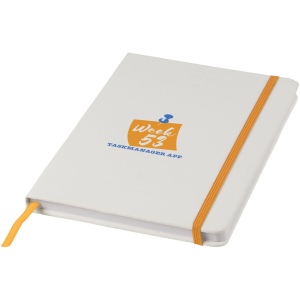 Carnet de notes blanc A5 avec élastique de couleur, vue 7