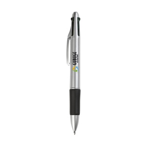 Stylo 4 couleurs avec embout antidérapant en caoutchouc, vue 2