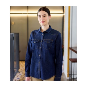 Chemise stretch en denim femme