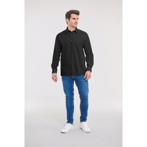 Chemise homme popeline pur coton manches longues