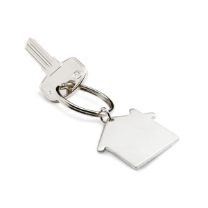 Porte clés métal maison 65 × 3 × 39 mm