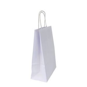 Sac papier blanc anses torsadées 180 × 240 × 80 mm, vue 2