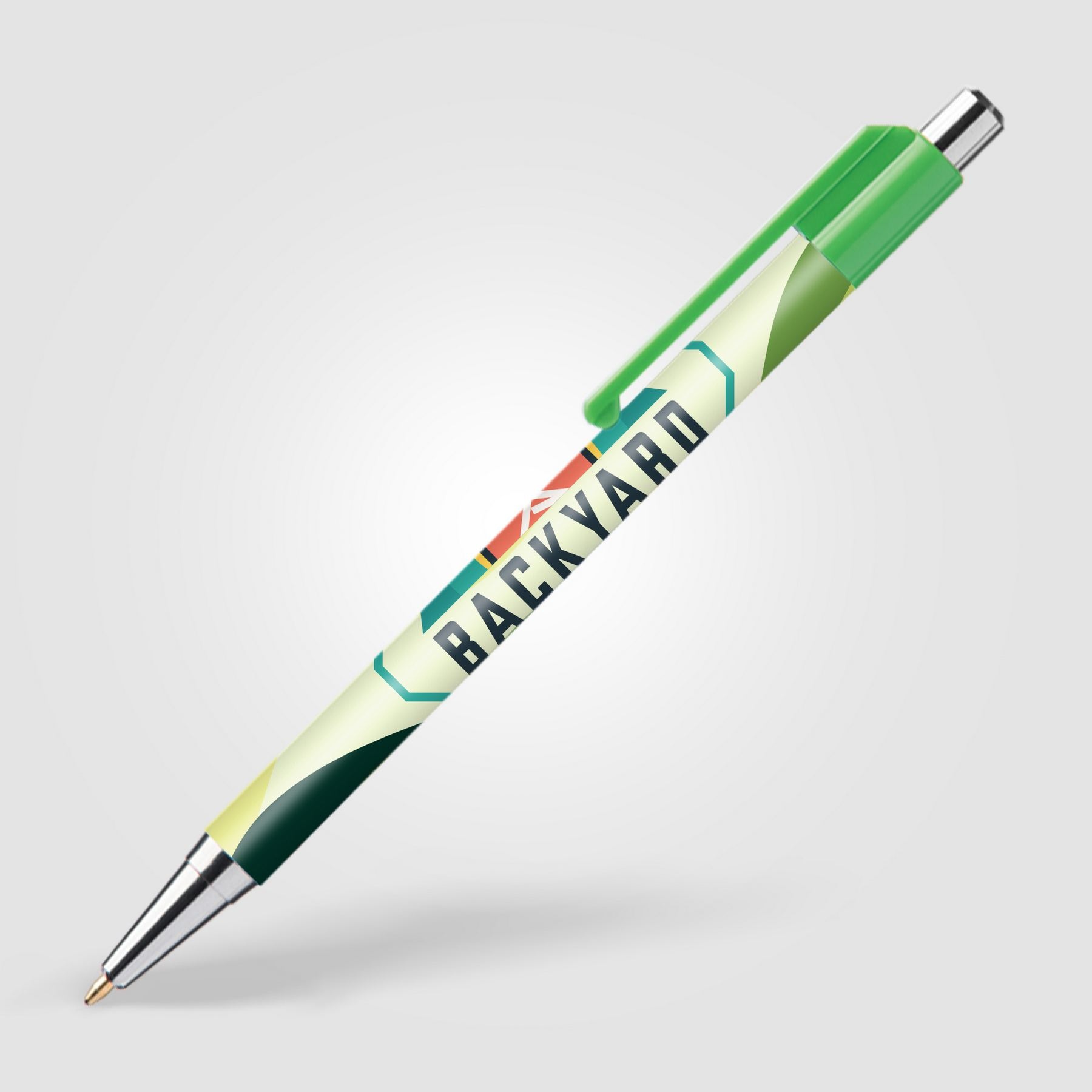 Stylo chrome avec embout coloré 150 × 10 × 10 mm