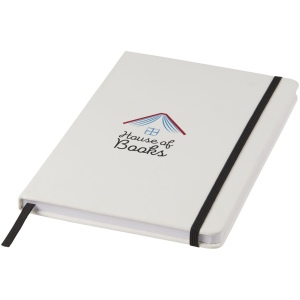 Carnet de notes blanc A5 avec élastique de couleur, vue 6