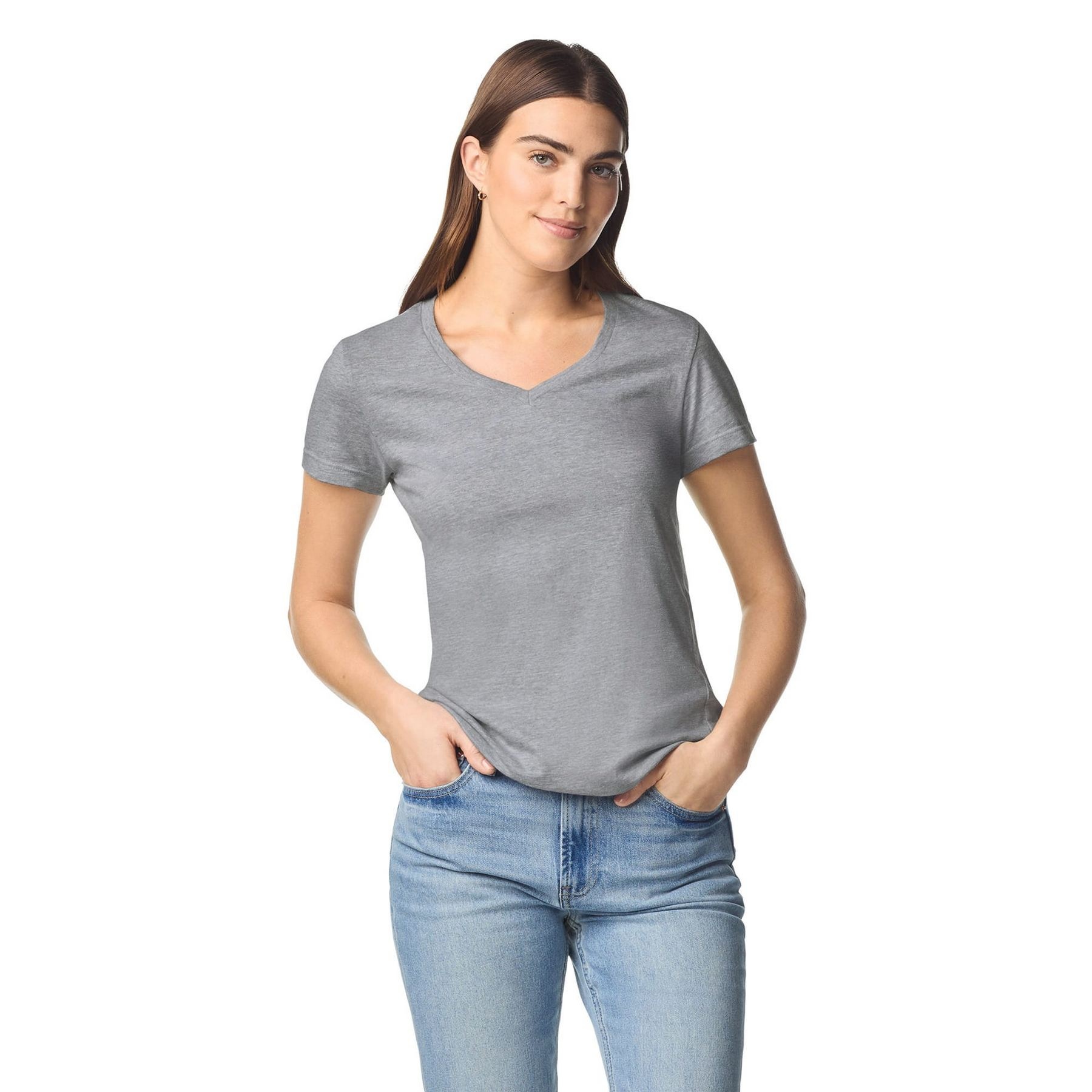 T-shirt femme col v
